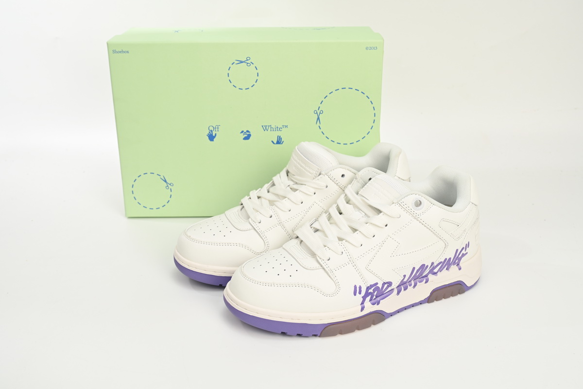 OFF-WHITE Out Of Office OOO "For Walking" Low Tops White Lilac (Women's) OWIA259S23LEA0030136
