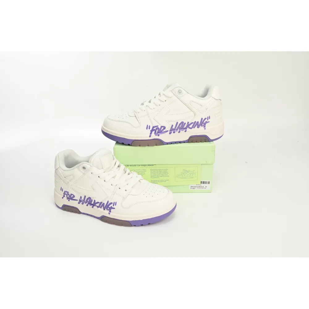 OFF-WHITE Out Of Office OOO "For Walking" Low Tops White Lilac (Women's) OWIA259S23LEA0030136