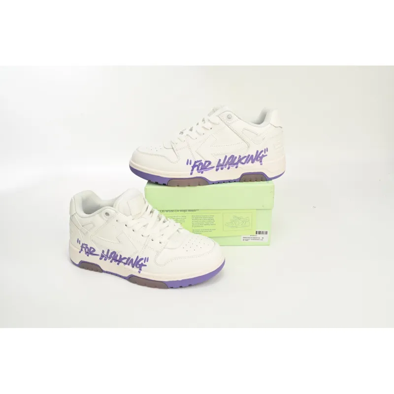 OFF-WHITE Out Of Office OOO "For Walking" Low Tops White Lilac (Women's) OWIA259S23LEA0030136