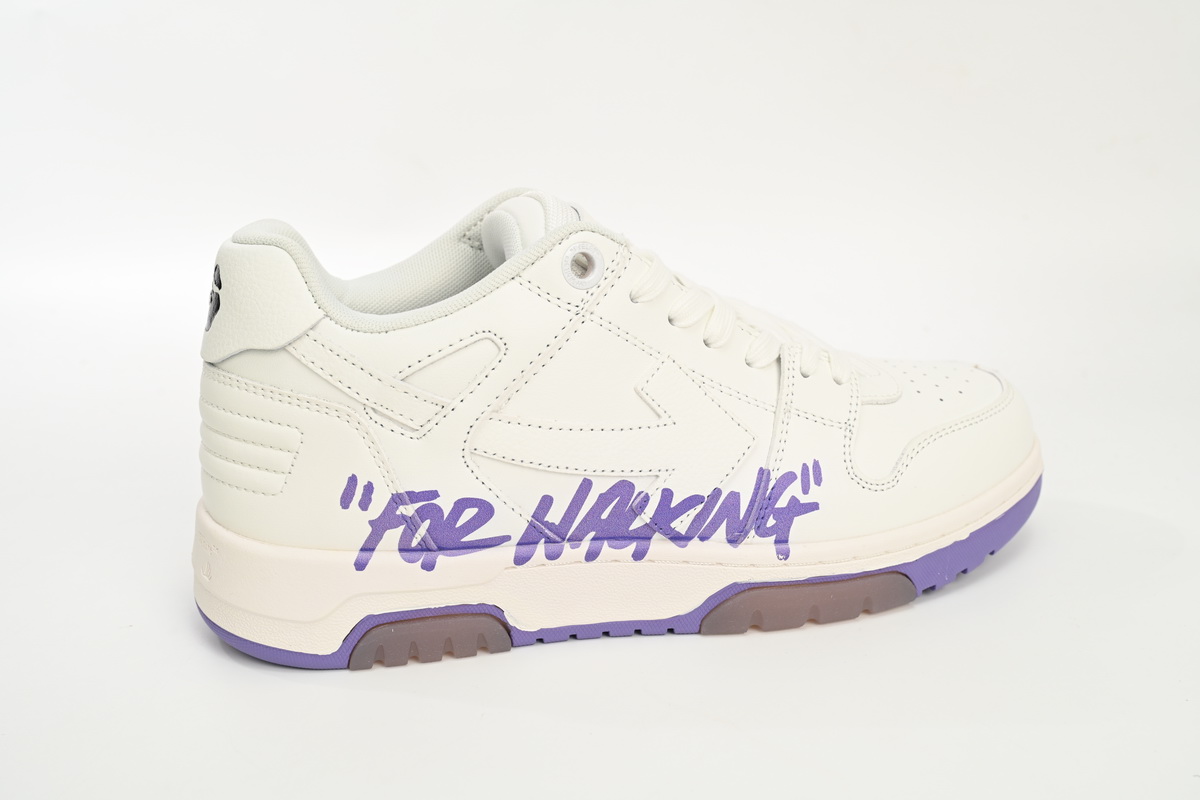 OFF-WHITE Out Of Office OOO "For Walking" Low Tops White Lilac (Women's) OWIA259S23LEA0030136