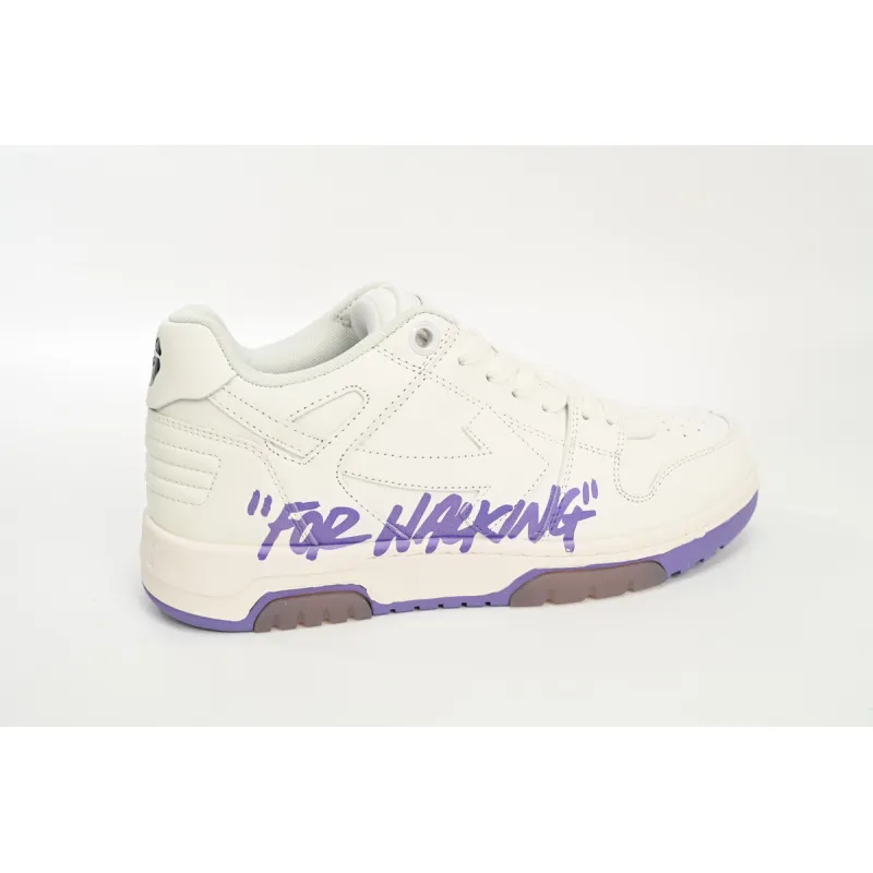 OFF-WHITE Out Of Office OOO "For Walking" Low Tops White Lilac (Women's) OWIA259S23LEA0030136