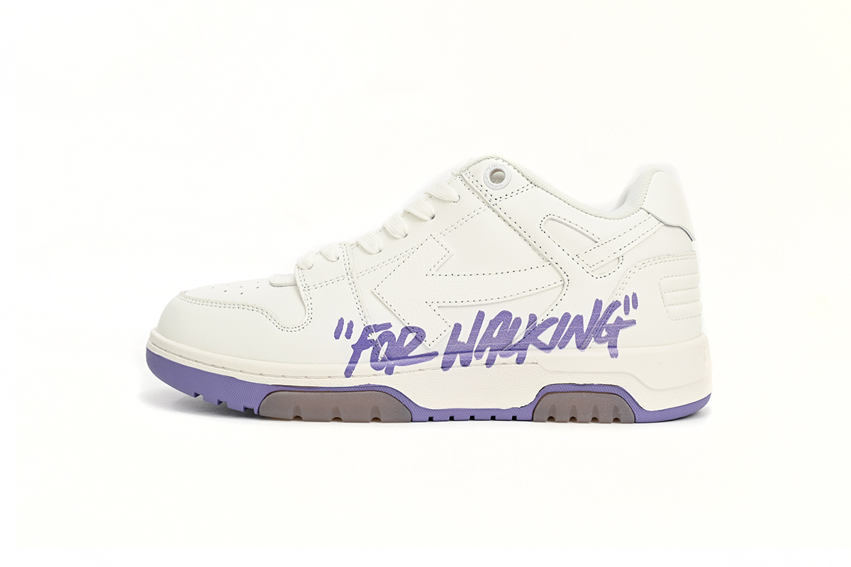 OFF-WHITE Out Of Office OOO "For Walking" Low Tops White Lilac (Women's) OWIA259S23LEA0030136