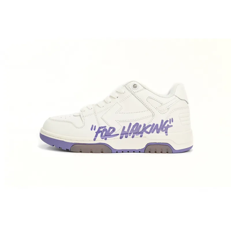 OFF-WHITE Out Of Office OOO "For Walking" Low Tops White Lilac (Women's) OWIA259S23LEA0030136