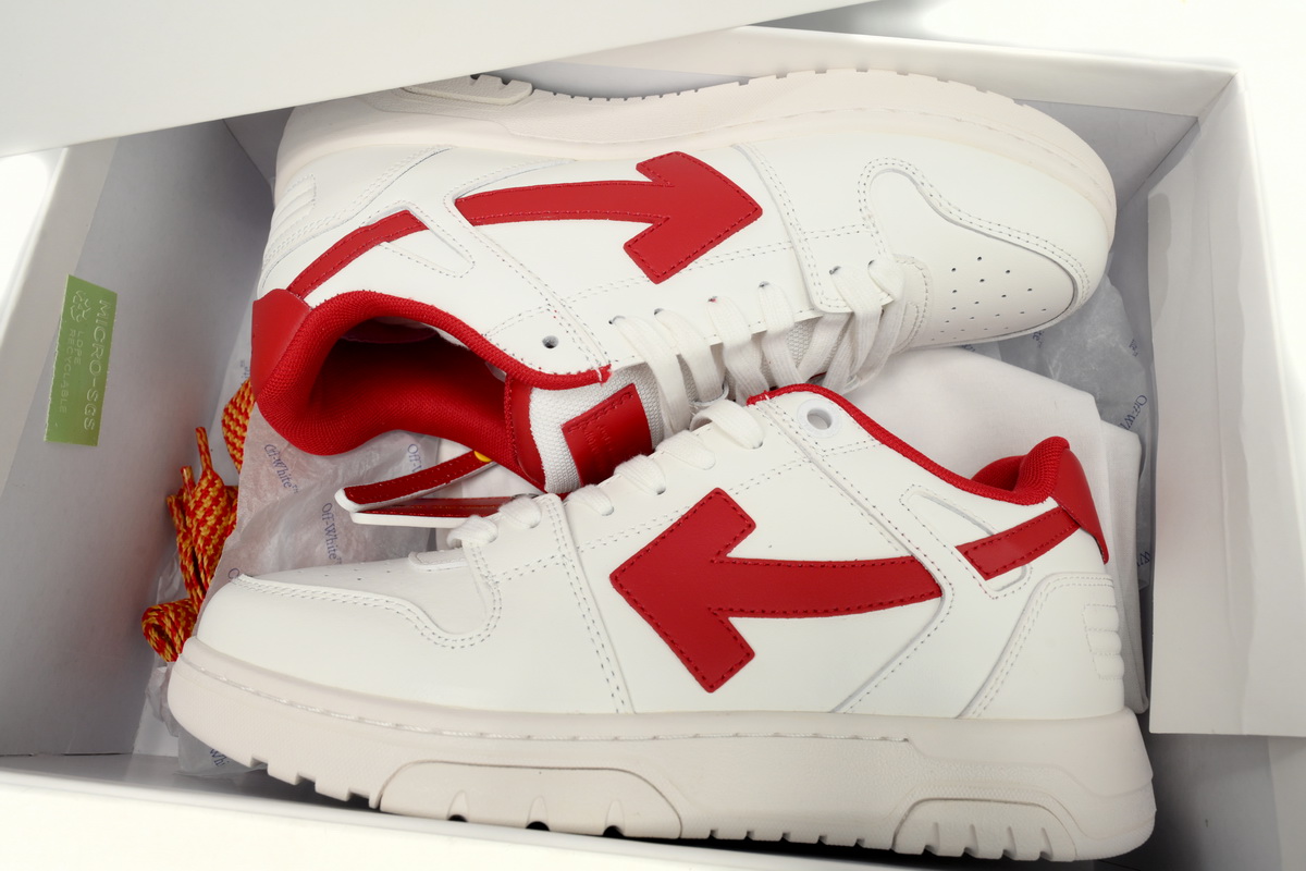 OFF-WHITE Out Of Office OOO Low Tops 2024 Lunar New Year Red White OMIA189G23LEA0070125
