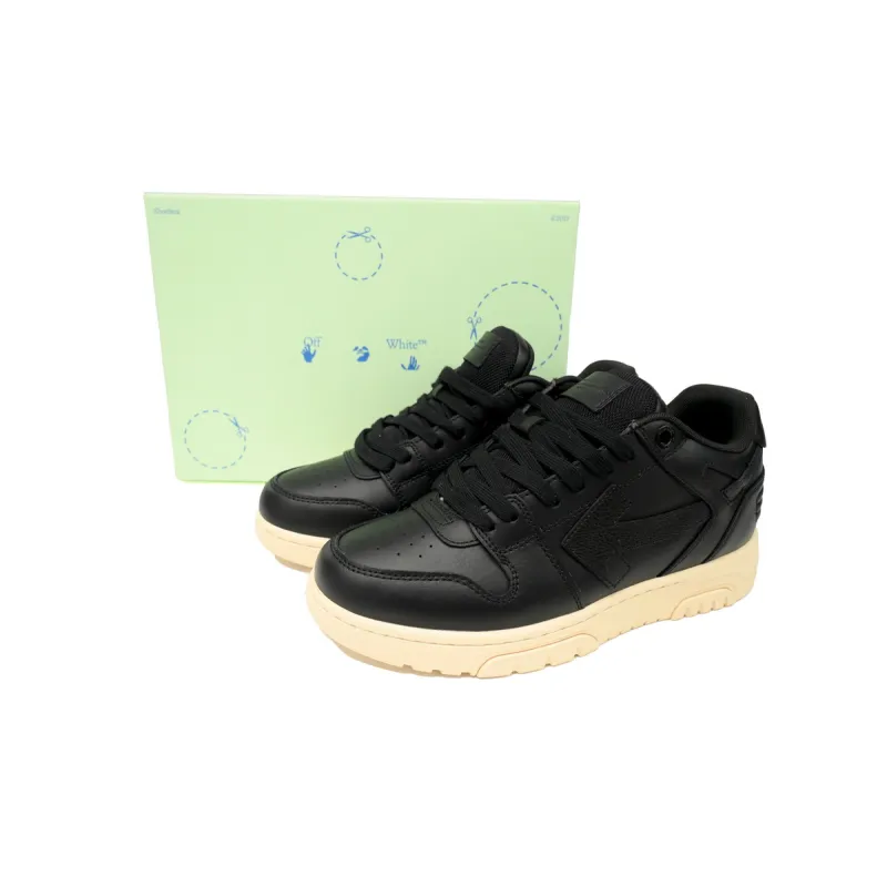 OFF-WHITE Out Of Office OOO Low Tops Black Gum OMIA189F23LEA0011010