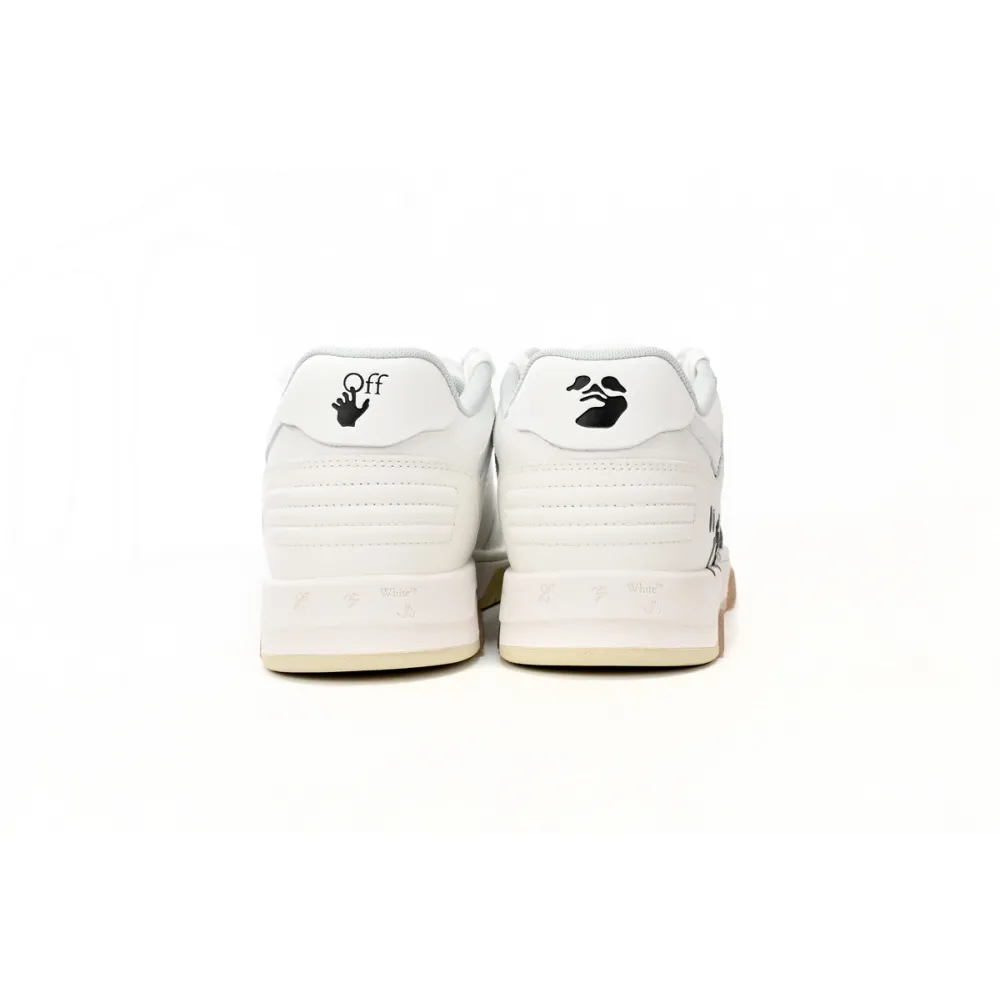 OFF-WHITE Out Of Office OOO Low Tops For Walking White Black OMIA189R21LEA0020101