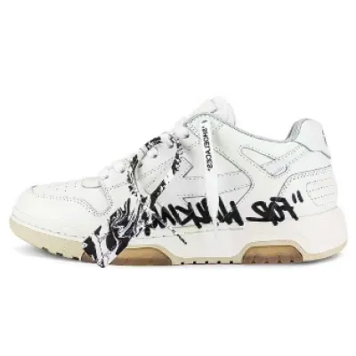 OFF-WHITE Out Of Office OOO Low Tops For Walking White Black OMIA189R21LEA0020101 01
