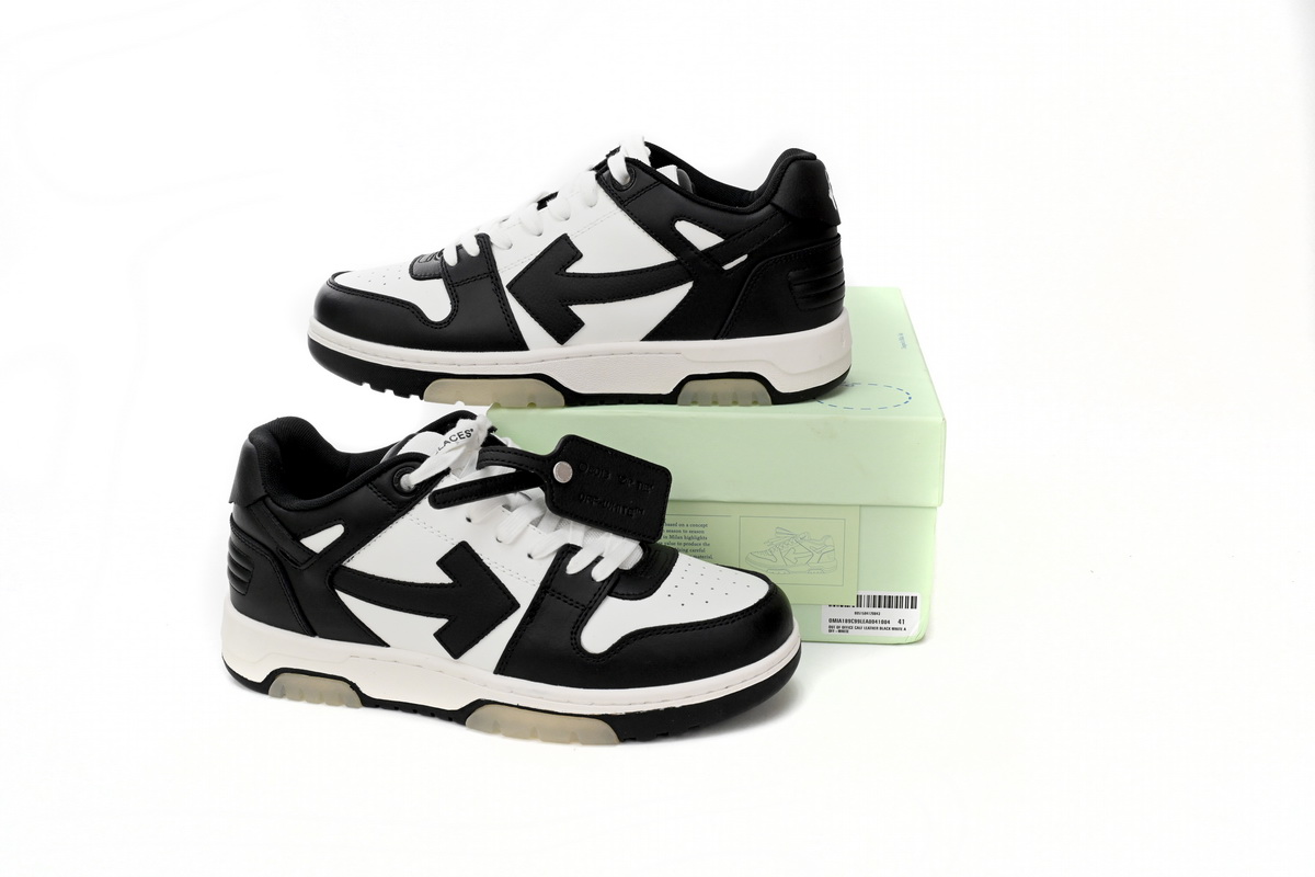 OFF-WHITE Out Of Office OOO Low Tops White Black White OMIA189C99LEA0011004