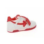 OFF-WHITE Out Of Office OOO Low Tops White Burgundy OMIA189F23LEA002-0129