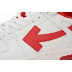 OFF-WHITE Out Of Office OOO Low Tops White Burgundy OMIA189F23LEA002-0129