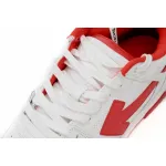 OFF-WHITE Out Of Office OOO Low Tops White Burgundy OMIA189F23LEA002-0129