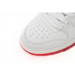 OFF-WHITE Out Of Office OOO Low Tops White Burgundy OMIA189F23LEA002-0129