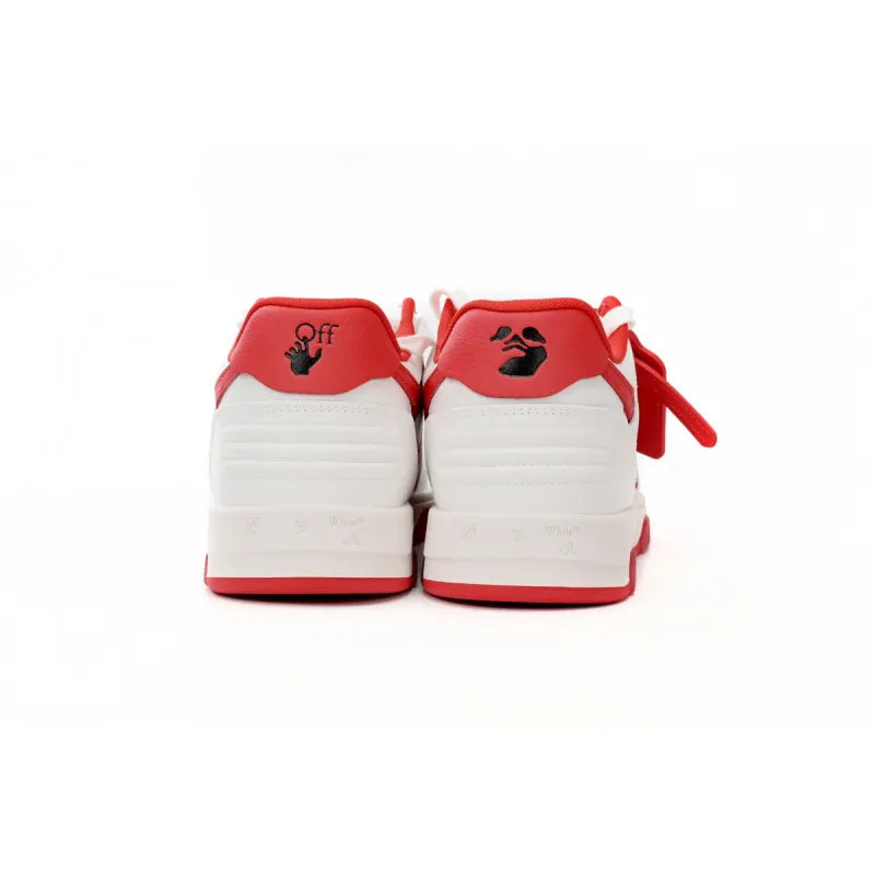 OFF-WHITE Out Of Office OOO Low Tops White Burgundy OMIA189F23LEA002-0129