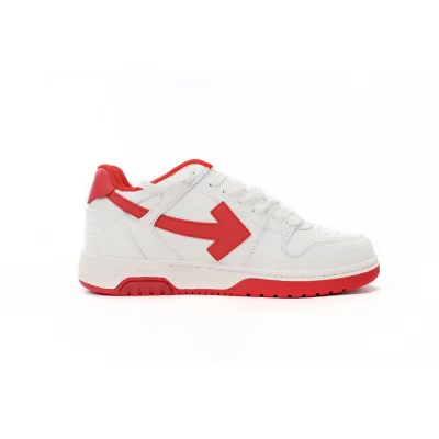 OFF-WHITE Out Of Office OOO Low Tops White Burgundy OMIA189F23LEA002-0129 02