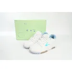 OFF-WHITE Out Of Office OOO Low Tops White Iridescent Blue OMIA189F21LEA0030181