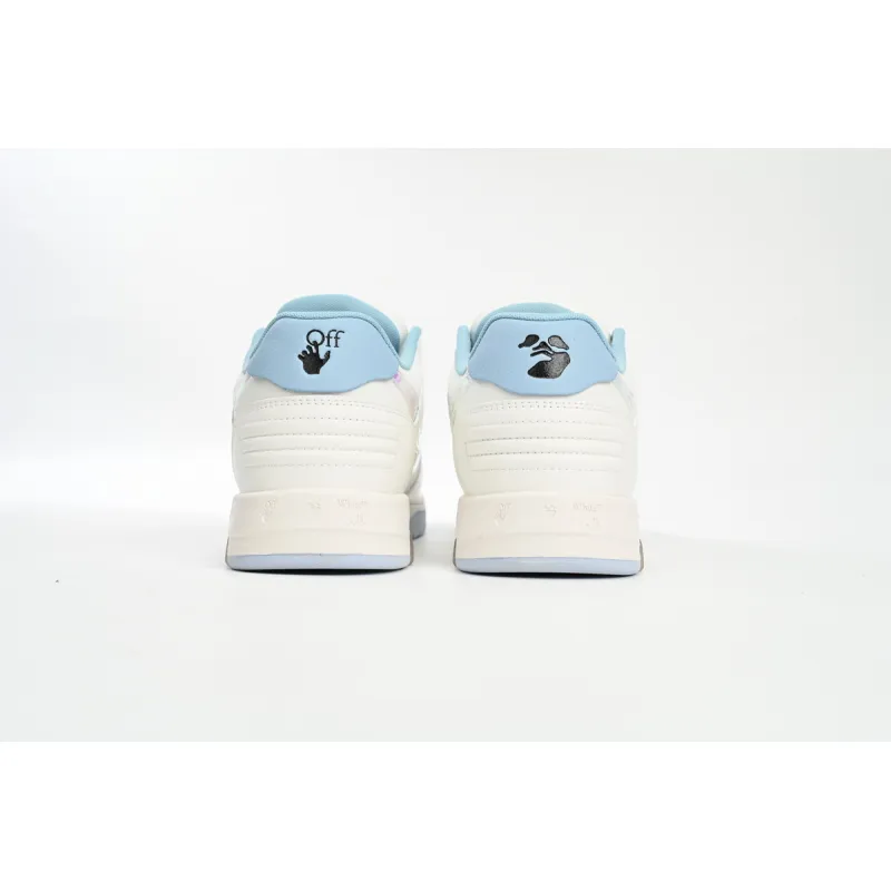 OFF-WHITE Out Of Office OOO Low Tops White Iridescent Blue OMIA189F21LEA0030181