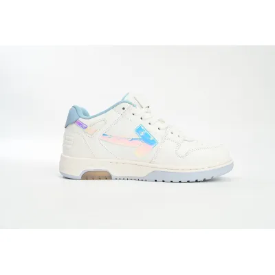 OFF-WHITE Out Of Office OOO Low Tops White Iridescent Blue OMIA189F21LEA0030181 02