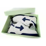 OFF-WHITE Out Of Office OOO Low Tops White Navy Blue OMIA189F22LEA0010146
