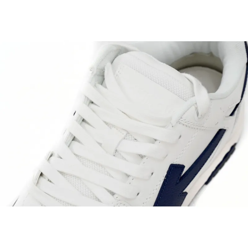 OFF-WHITE Out Of Office OOO Low Tops White Navy Blue OMIA189F22LEA0010146