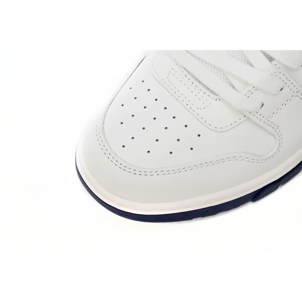 OFF-WHITE Out Of Office OOO Low Tops White Navy Blue OMIA189F22LEA0010146