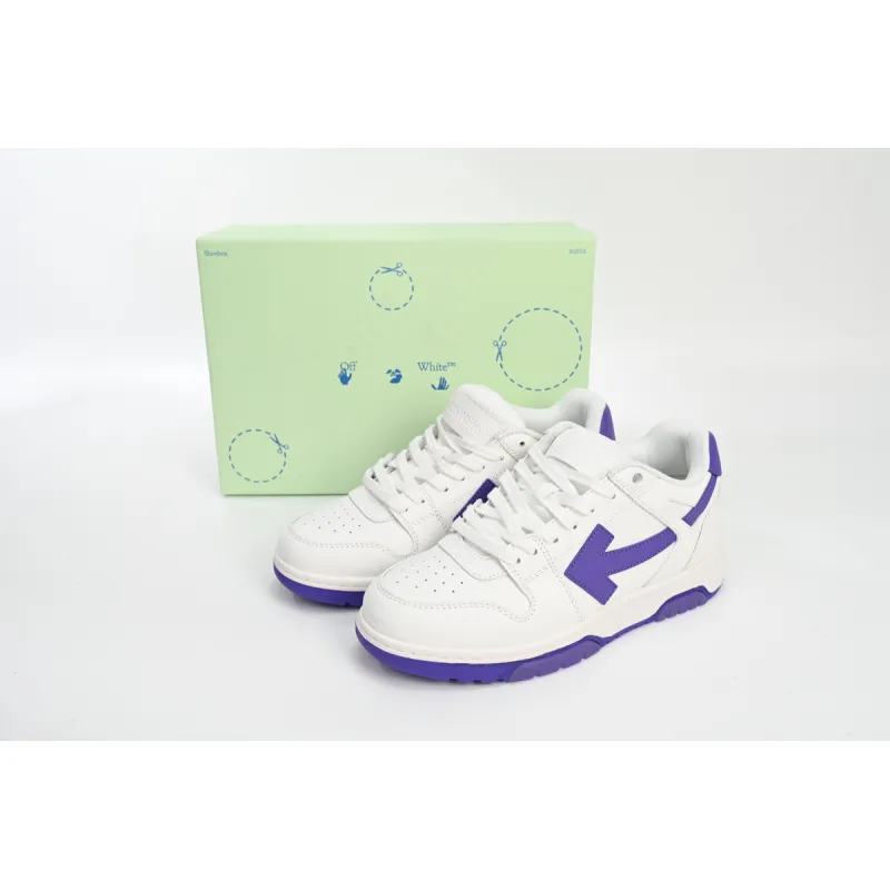 OFF-WHITE Out Of Office OOO Low Tops White Purple OMIA189F22LEA0010135
