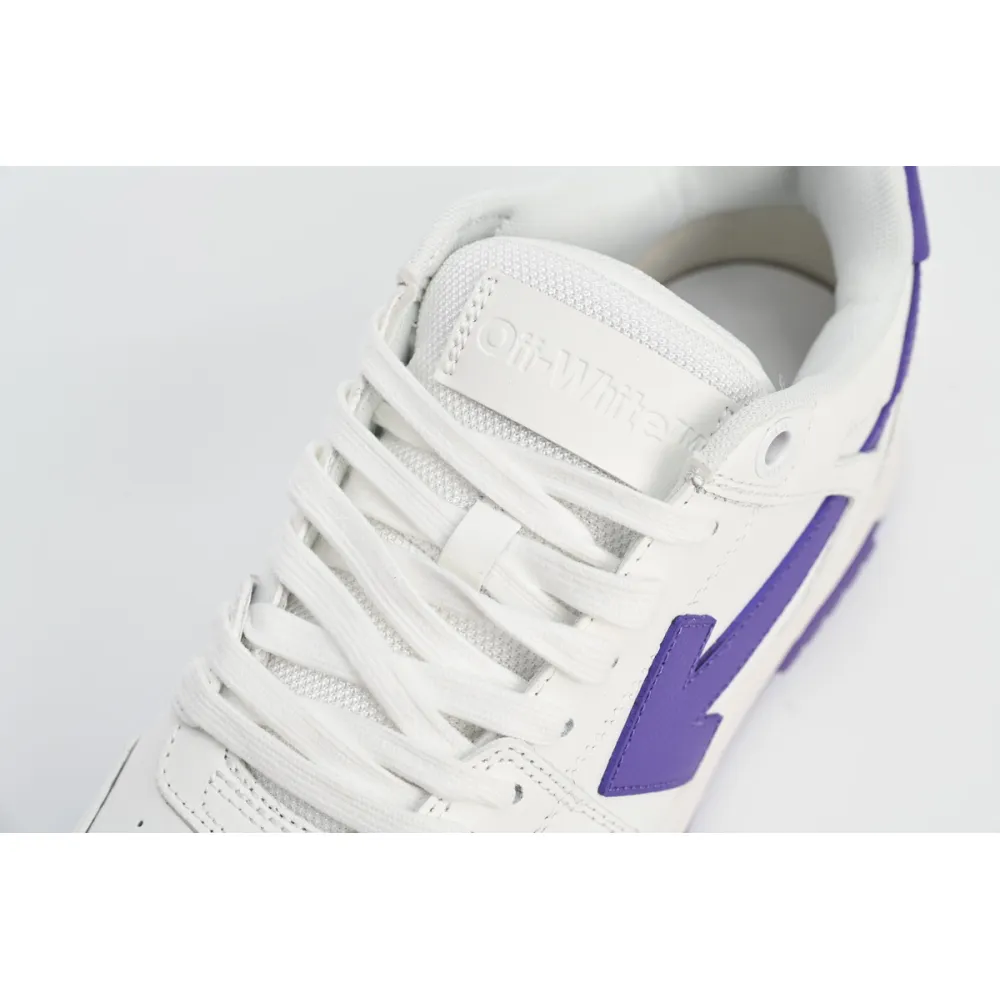 OFF-WHITE Out Of Office OOO Low Tops White Purple OMIA189F22LEA0010135