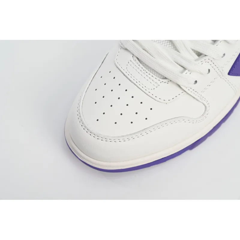 OFF-WHITE Out Of Office OOO Low Tops White Purple OMIA189F22LEA0010135