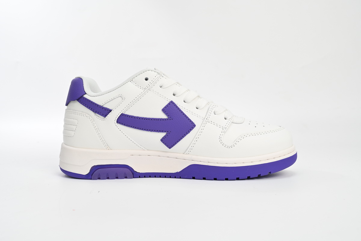 OFF-WHITE Out Of Office OOO Low Tops White Purple OMIA189F22LEA0010135