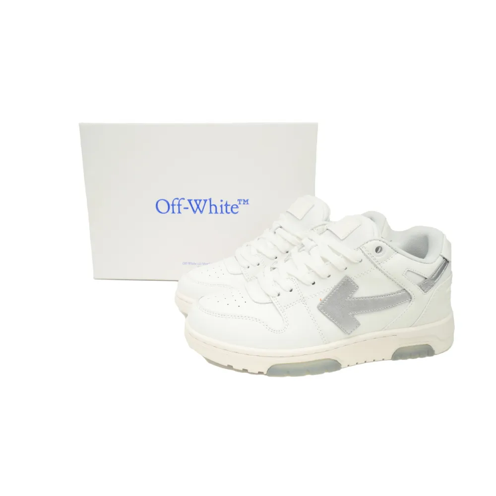 OFF-WHITE Out Of Office OOO Low Tops White Silver OMIA189F23LEA0090172