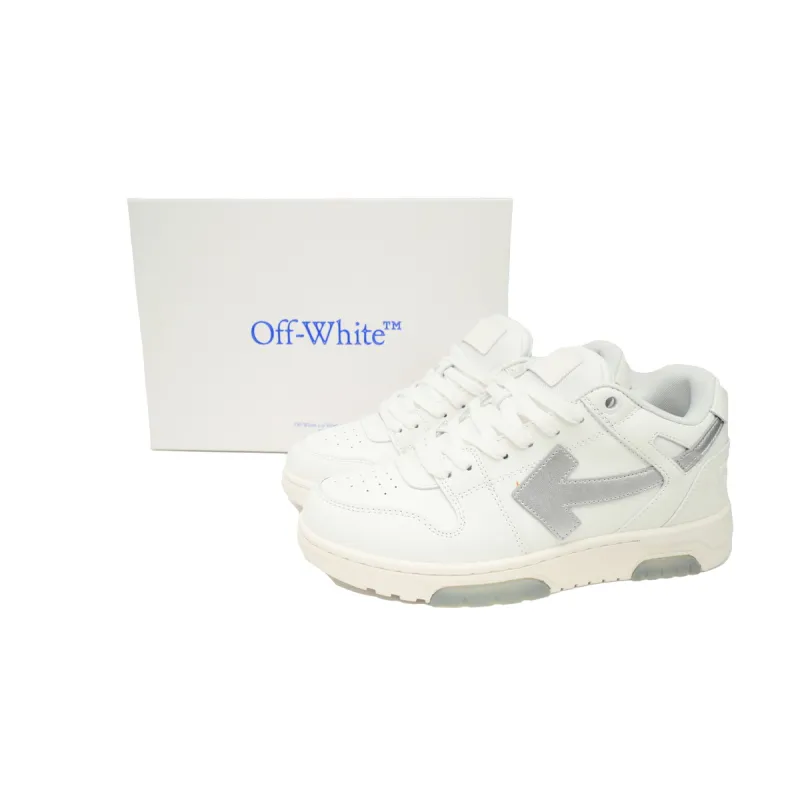 OFF-WHITE Out Of Office OOO Low Tops White Silver OMIA189F23LEA0090172
