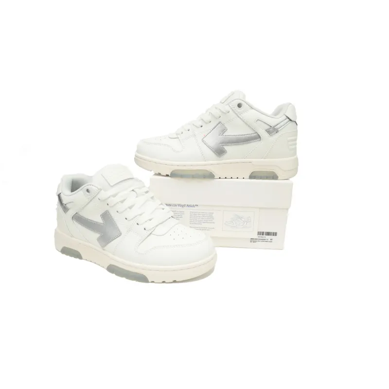OFF-WHITE Out Of Office OOO Low Tops White Silver OMIA189F23LEA0090172