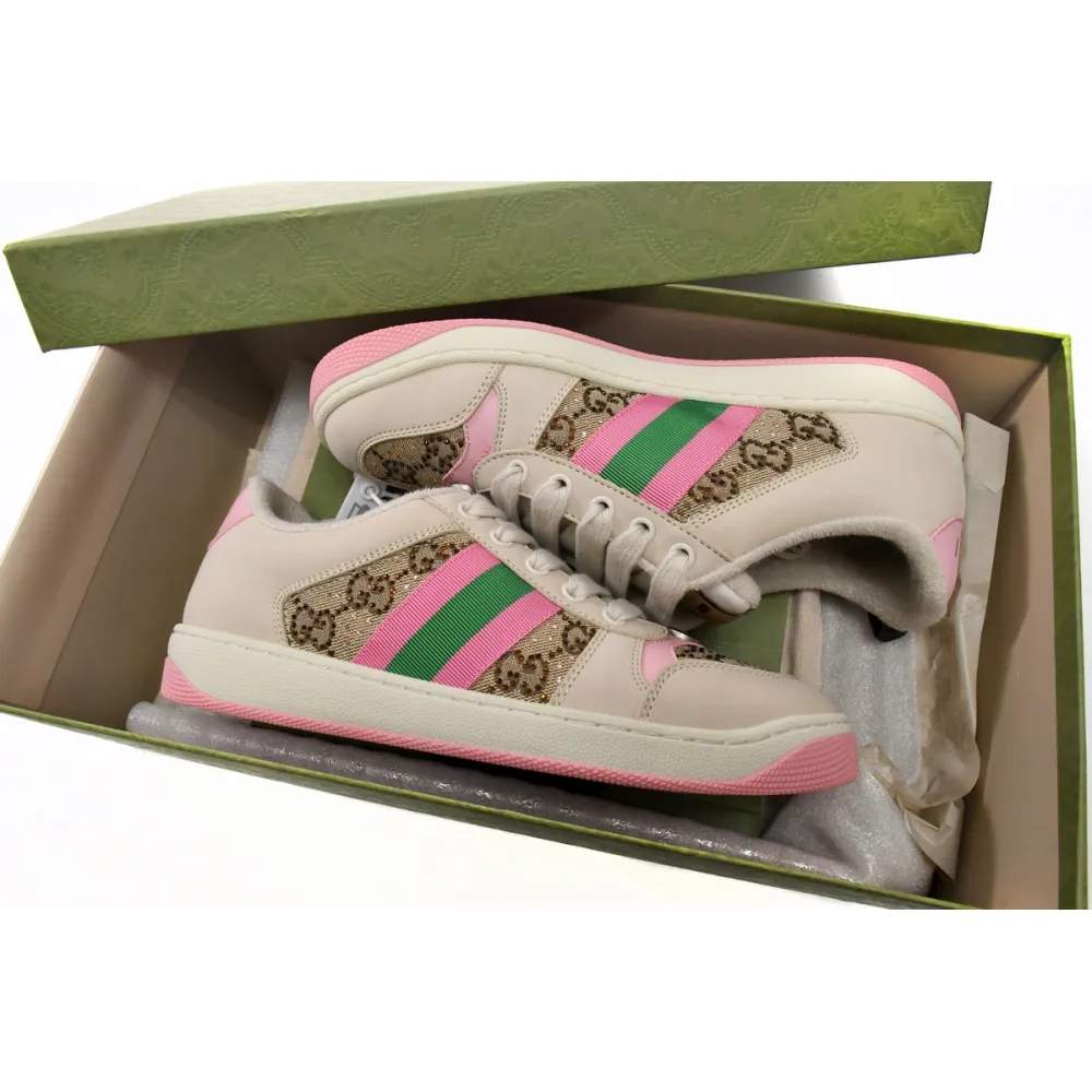  Gucci Screener GG White Brown Powder  577684 2C830 9150