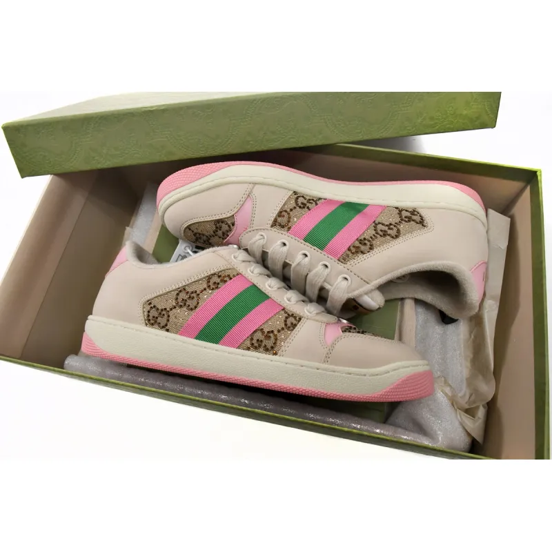  Gucci Screener GG White Brown Powder  577684 2C830 9150