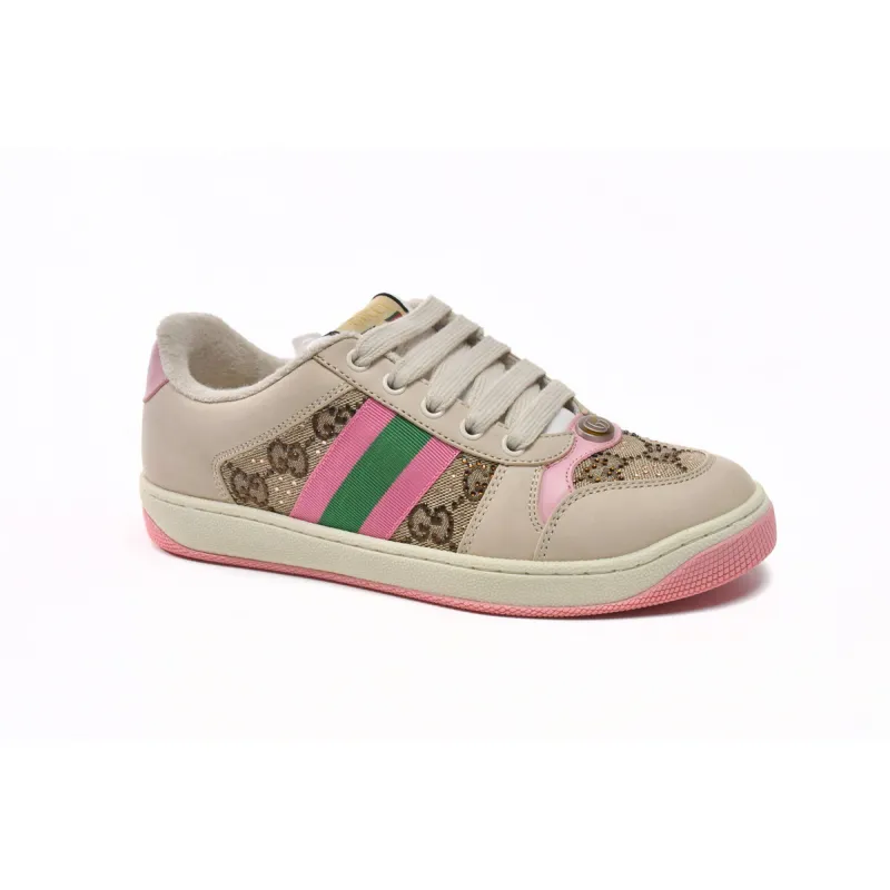  Gucci Screener GG White Brown Powder  577684 2C830 9150