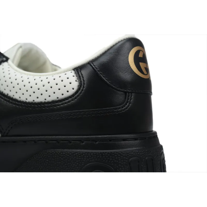 Gucci GG Embossed White Black Leather 669582 AAA4T 1068