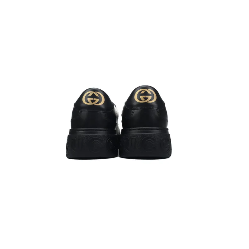 Gucci GG Embossed White Black Leather 669582 AAA4T 1068