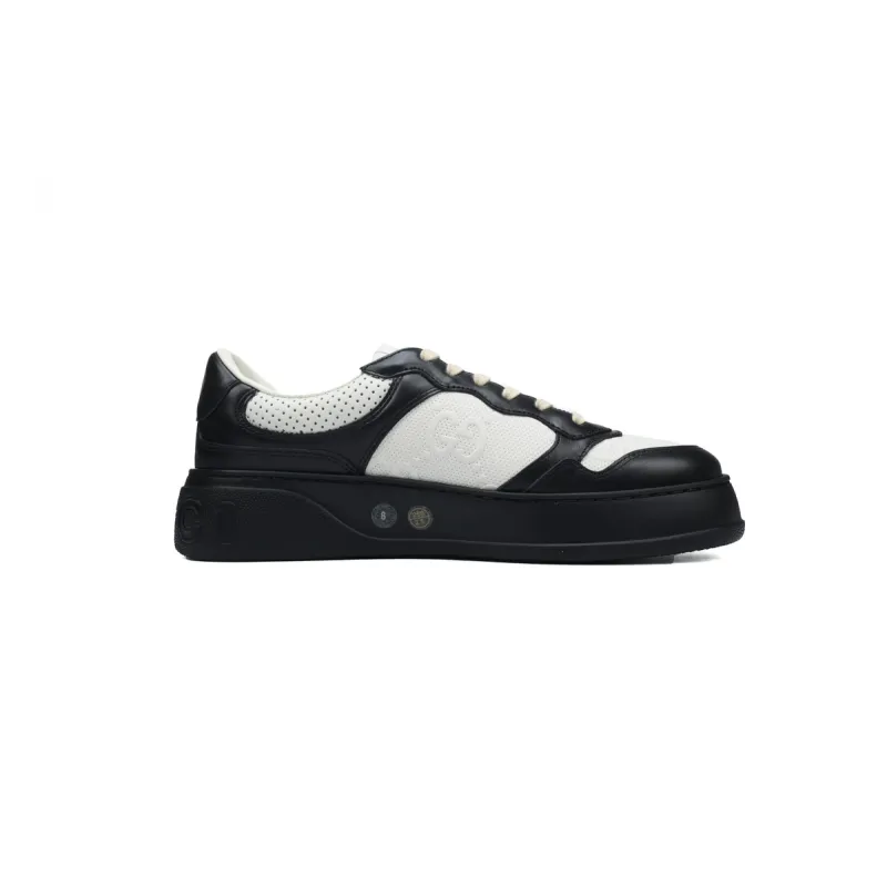 Gucci GG Embossed White Black Leather 669582 AAA4T 1068