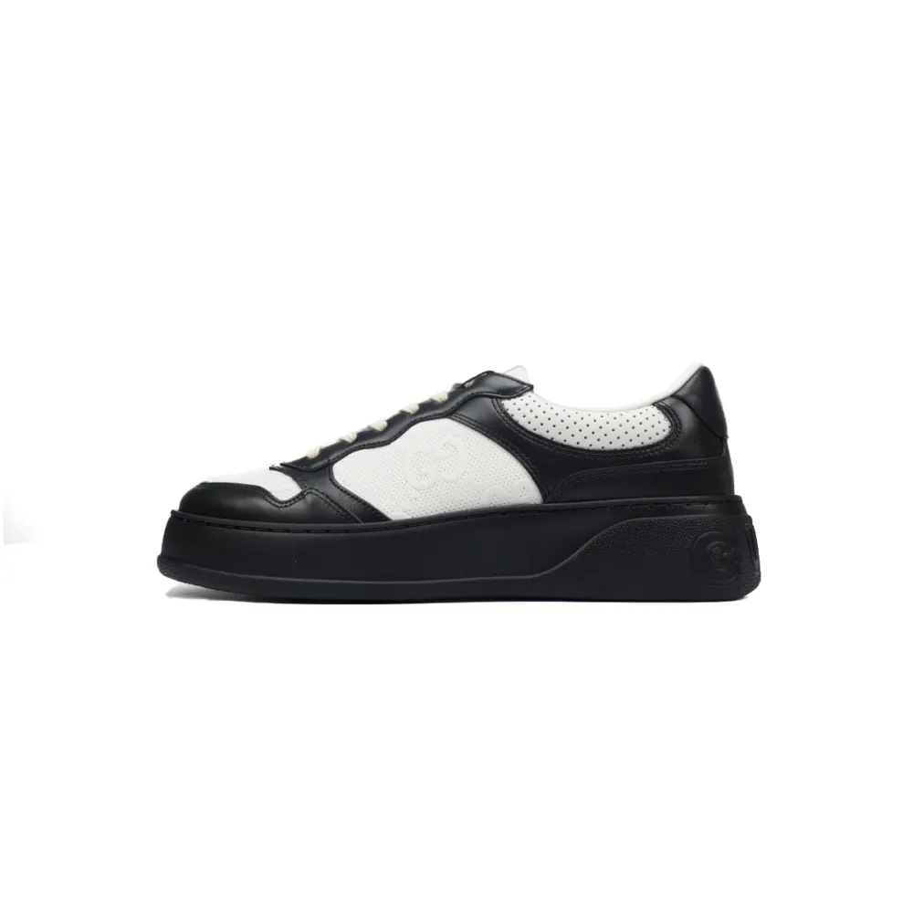 Gucci GG Embossed White Black Leather 669582 AAA4T 1068