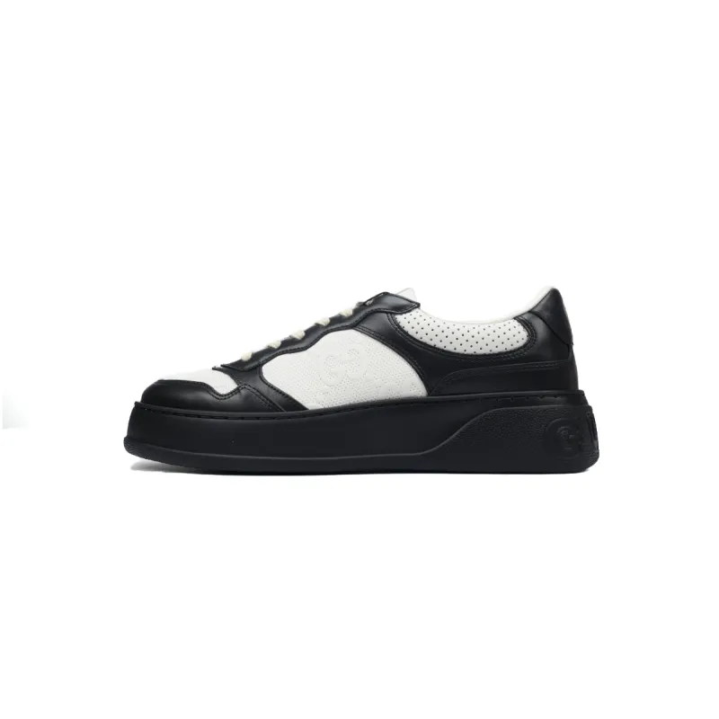 Gucci GG Embossed White Black Leather 669582 AAA4T 1068