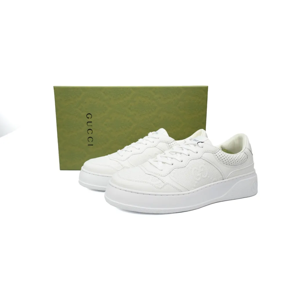 Gucci GG Embossed White Leather (Women's) 670408 1XL10 9014