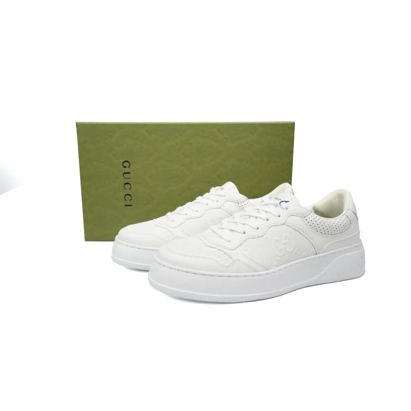 Gucci GG Embossed White Leather (Women's) 670408 1XL10 9014