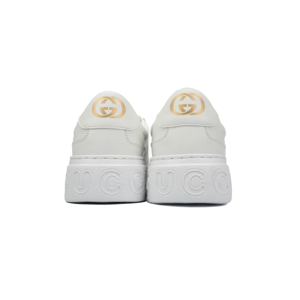 Gucci GG Embossed White Leather (Women's) 670408 1XL10 9014
