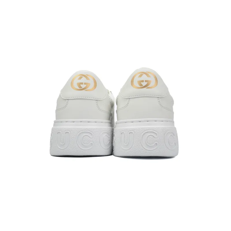 Gucci GG Embossed White Leather (Women's) 670408 1XL10 9014