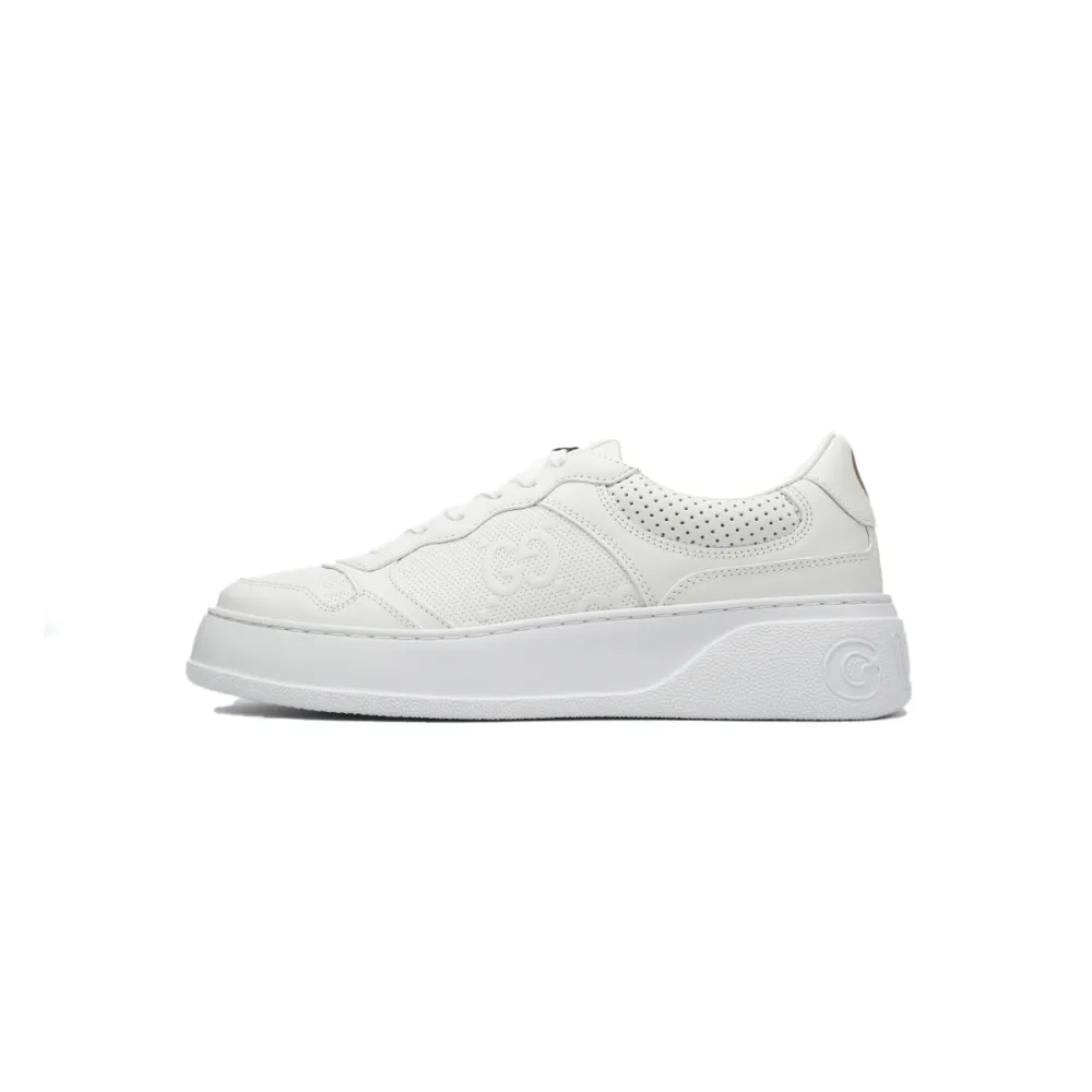 Gucci GG Embossed White Leather (Women's) 670408 1XL10 9014