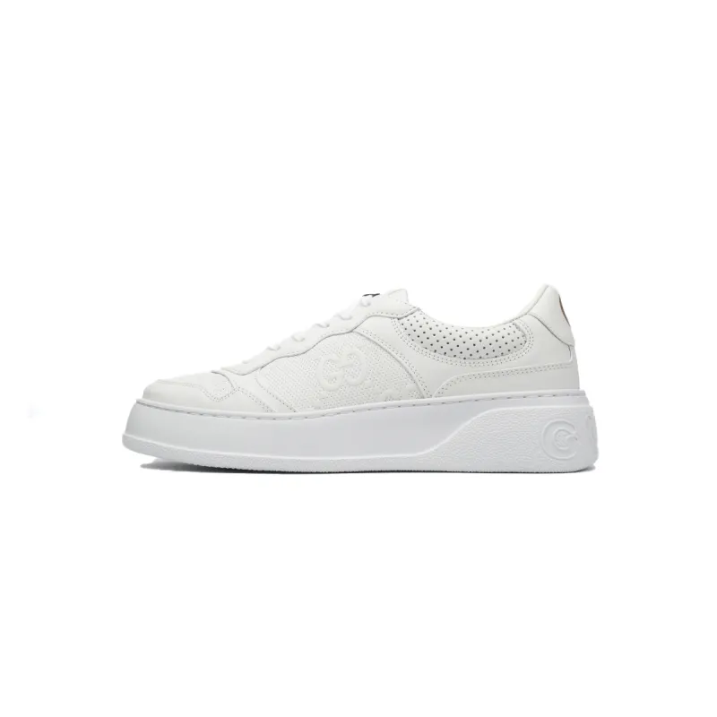 Gucci GG Embossed White Leather (Women's) 670408 1XL10 9014