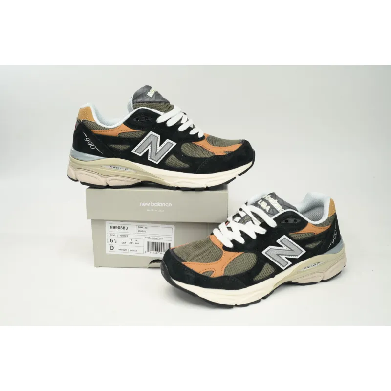 New Balance 990v3 MiUSA Black Tan  M990BB3