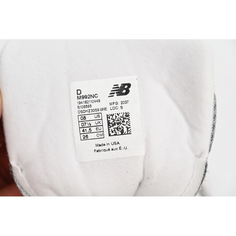 New Balance 992 White Silver Nimbus Cloud  M992Nc
