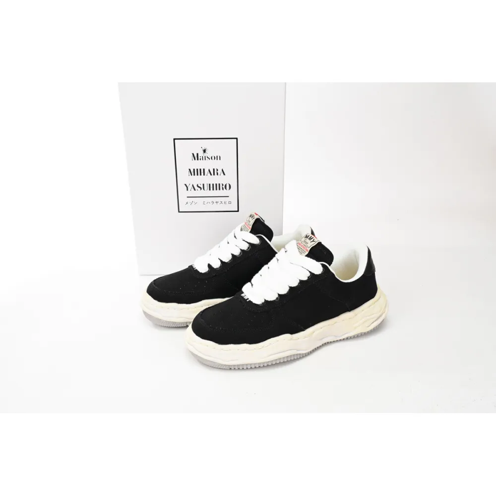  Maison Mihara Yasuhiro Wayne OG Sole Washed Canvas Low Black A08FW708