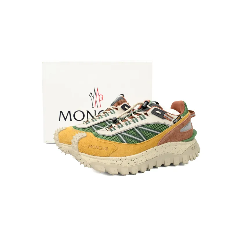  Moncler Trailgrip Leather Black White Yellow Green  I209B 4M00230 M4048 