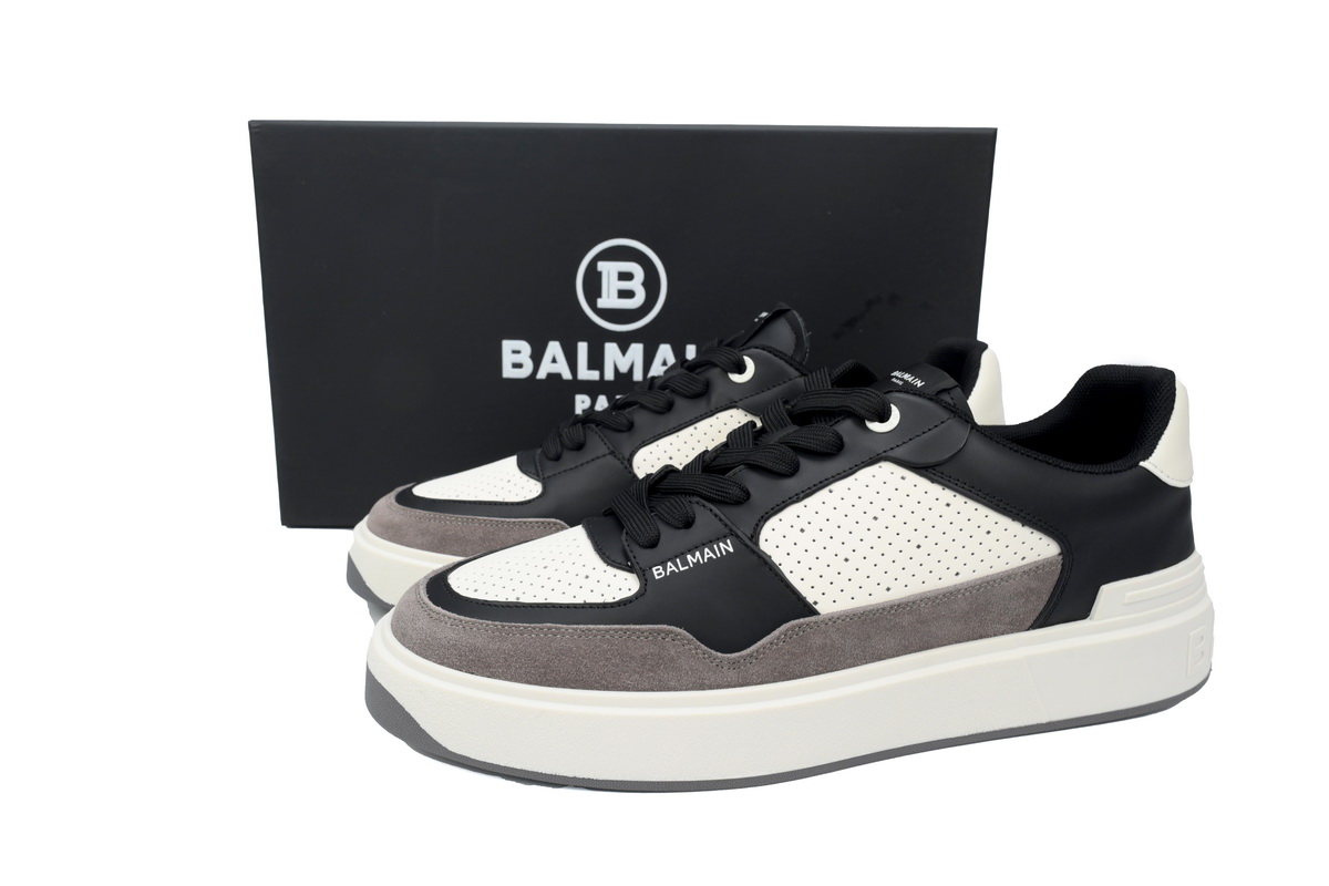 Balmain B-Court Low-Top Black  Brown